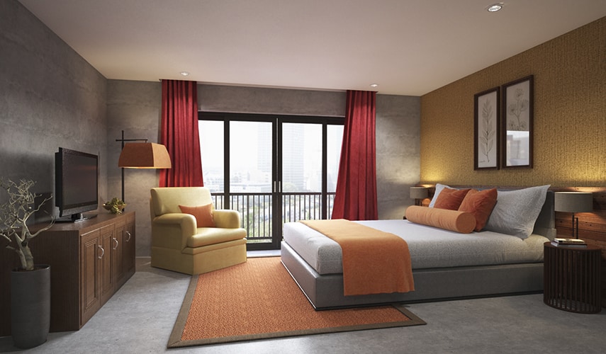 Chambre bien exposée